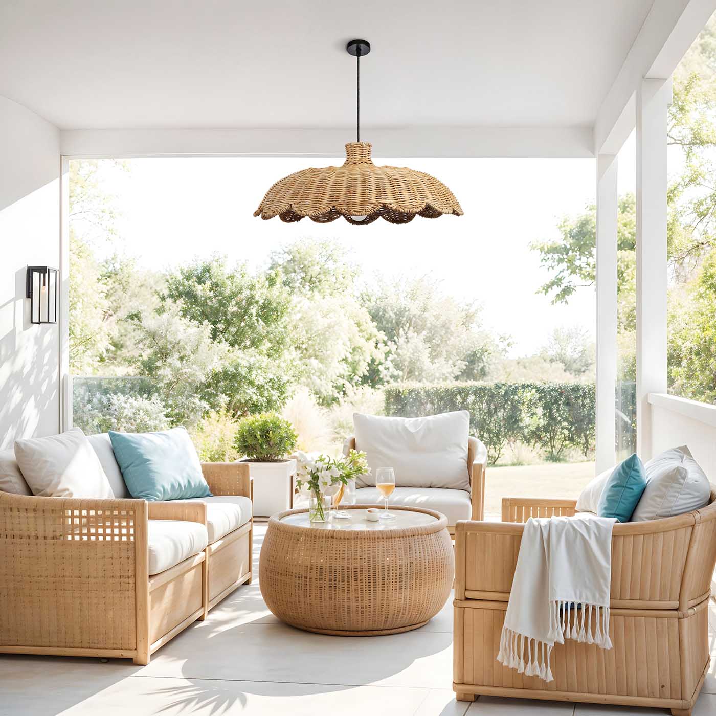 Outdoor Aurelia Rattan Pendant Light