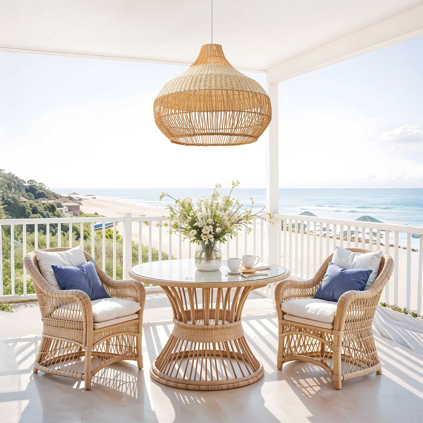 Outdoor Beatrice Rattan Pendant Light