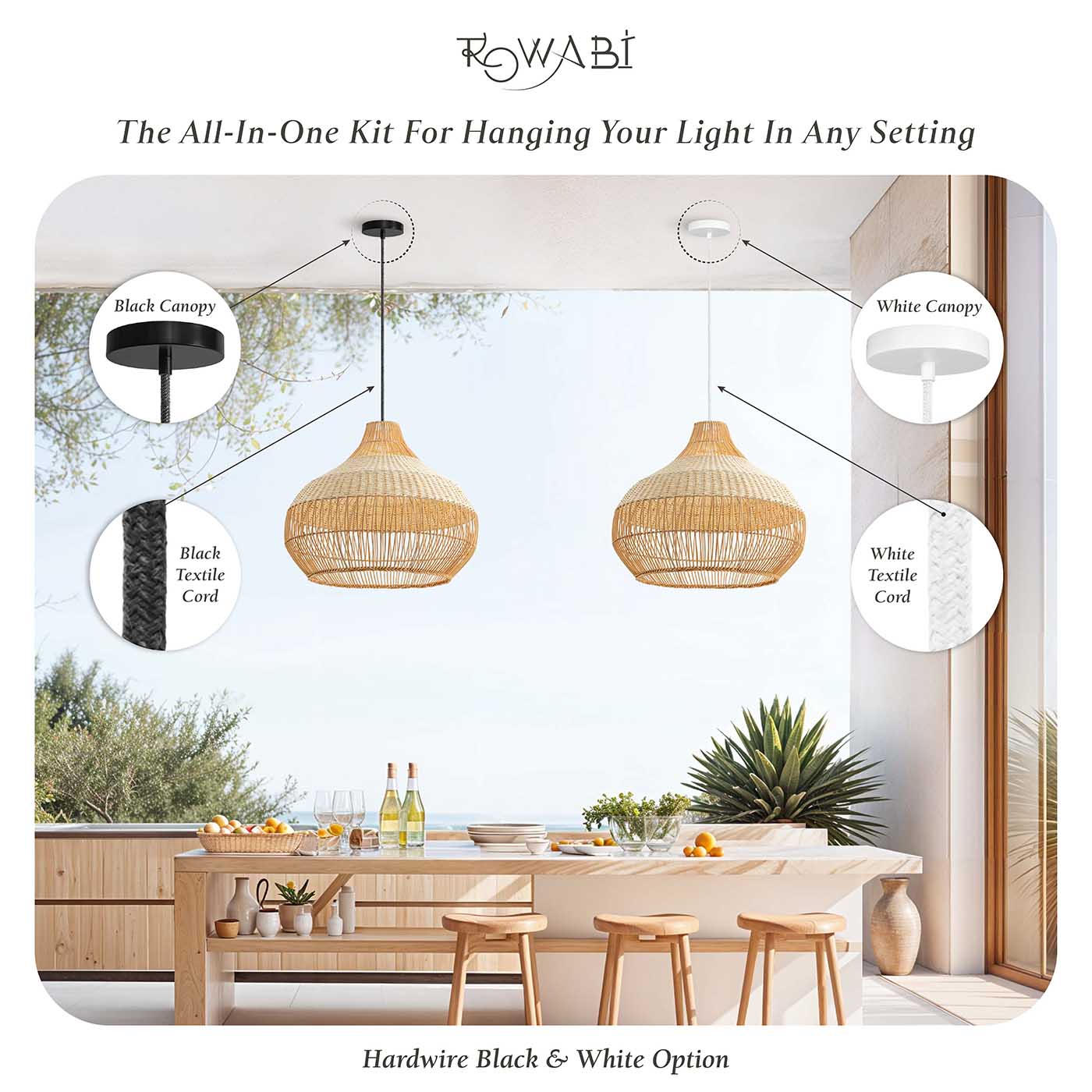 Outdoor Beatrice Rattan Pendant Light