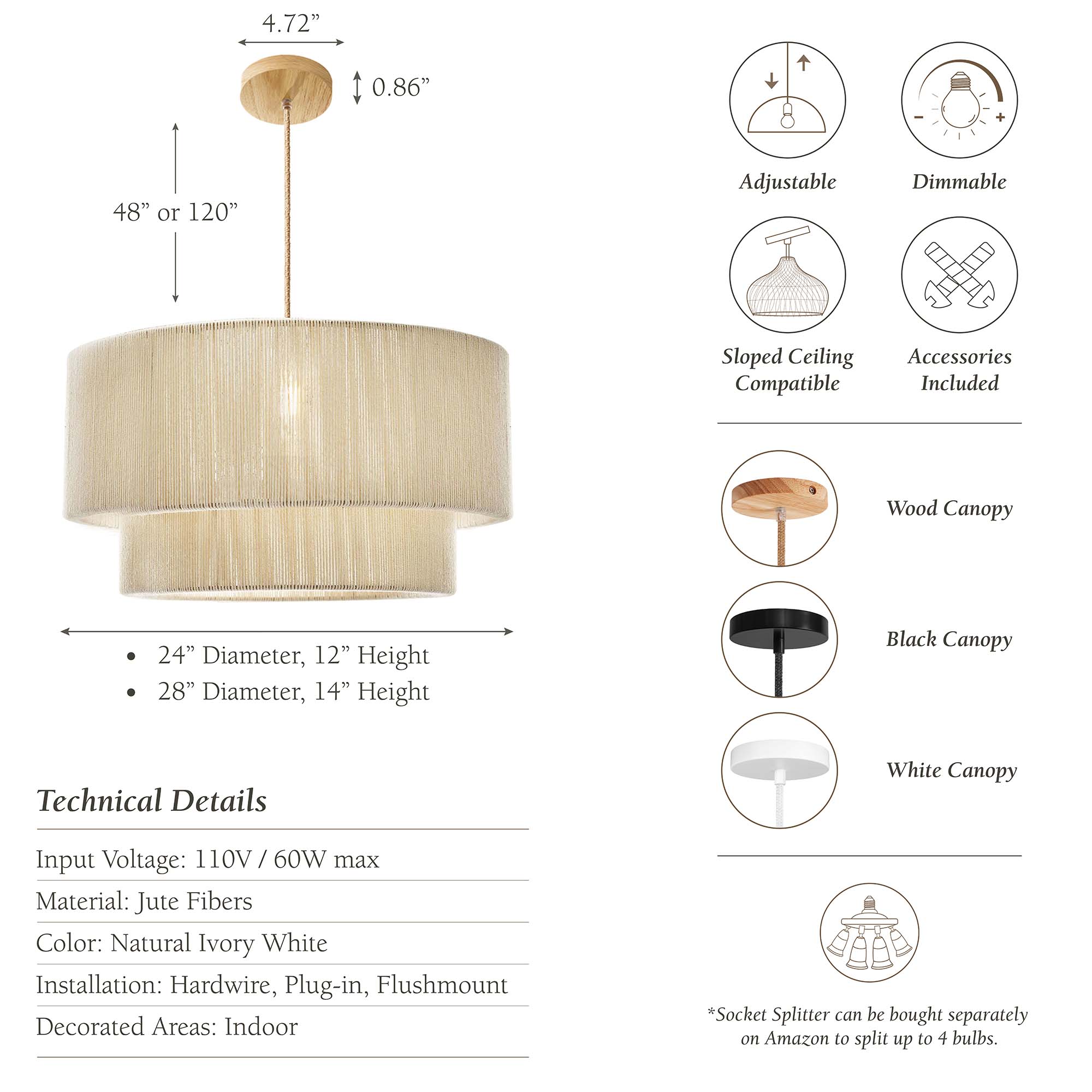 Elaine Rattan Pendant Light