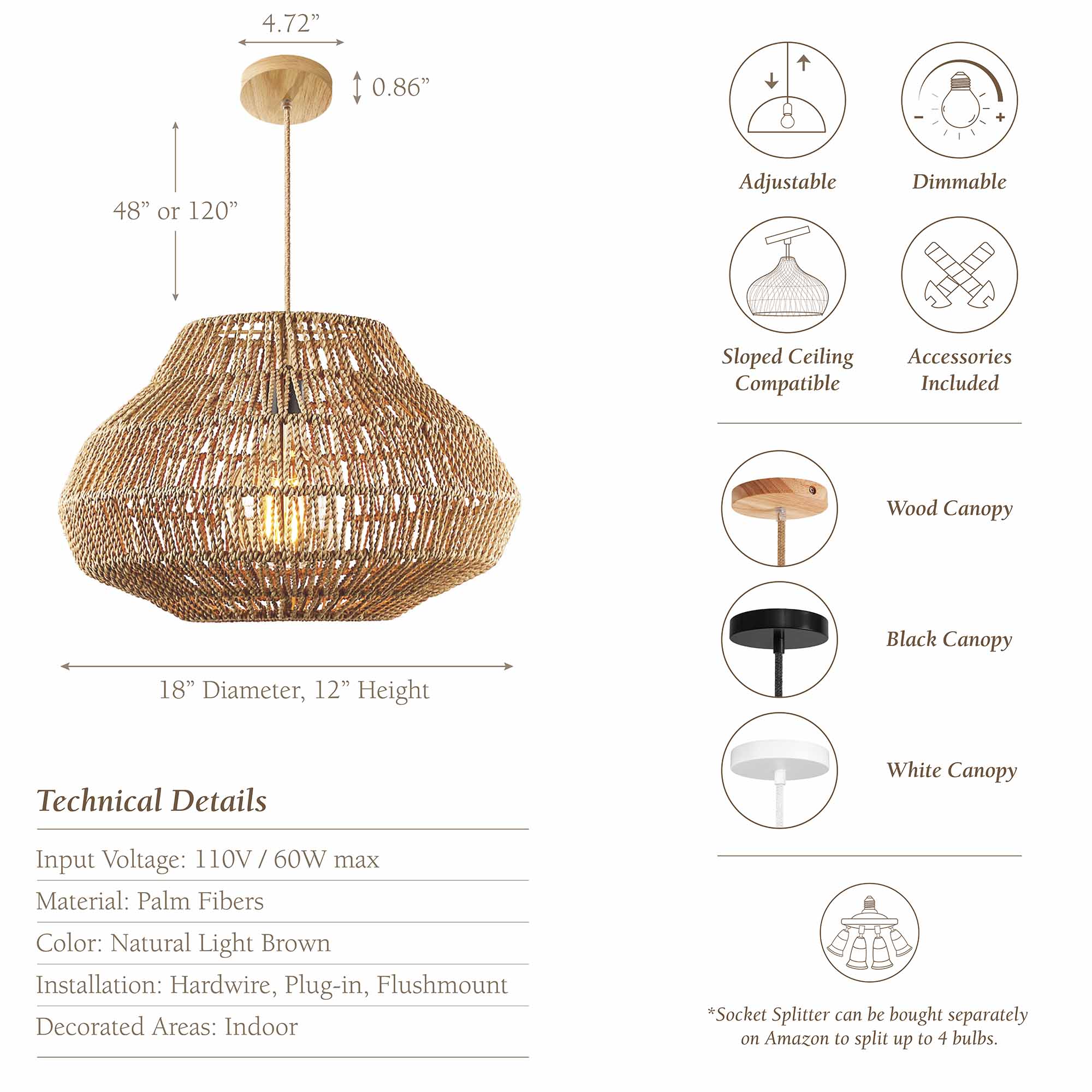 layana pendant light specs