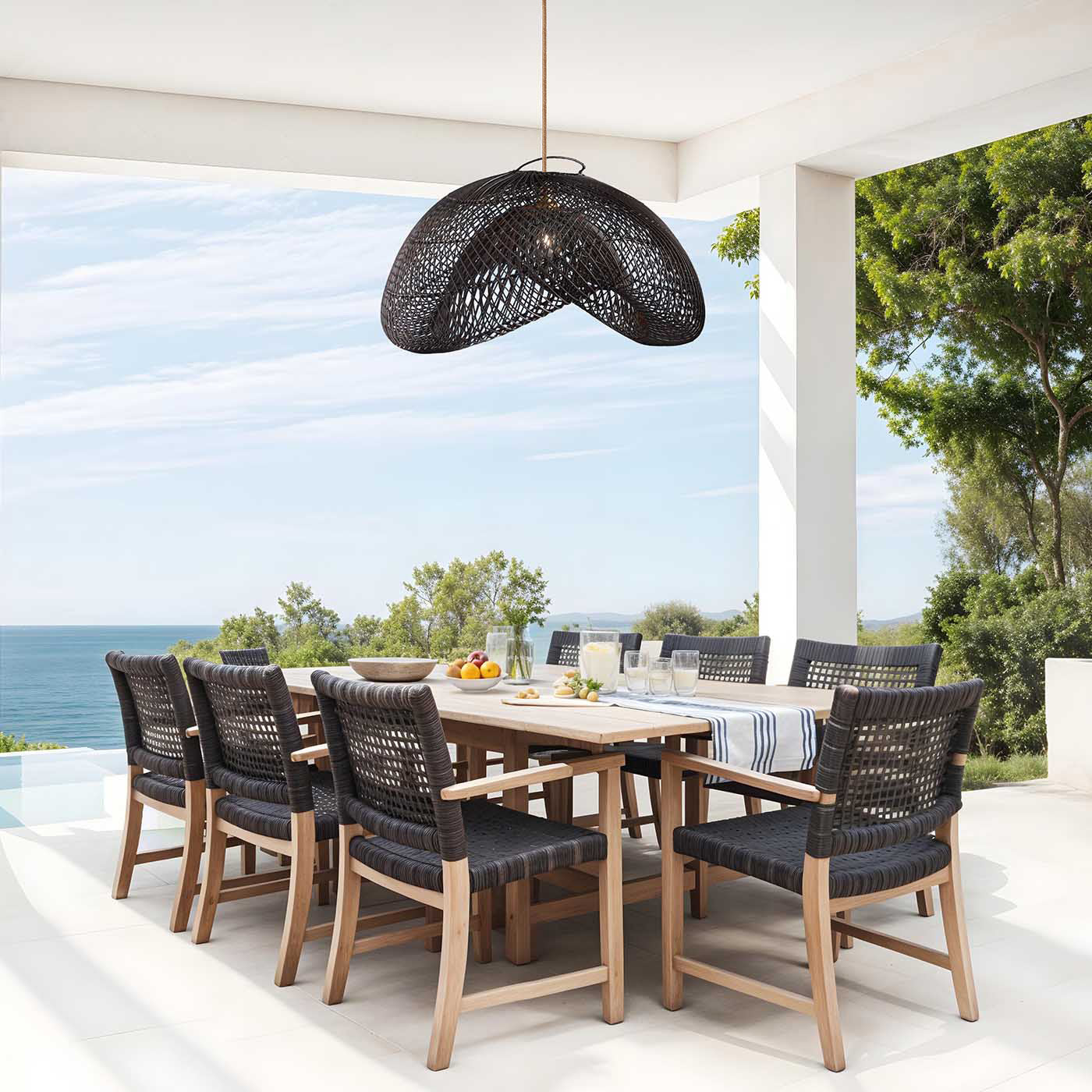 Outdoor Lucian Rattan Pendant Light