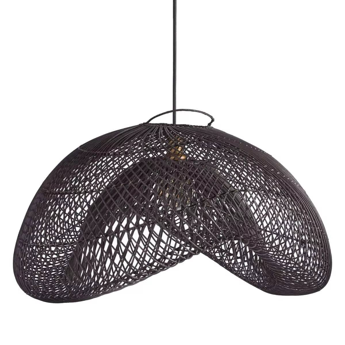 Black deals rattan pendant