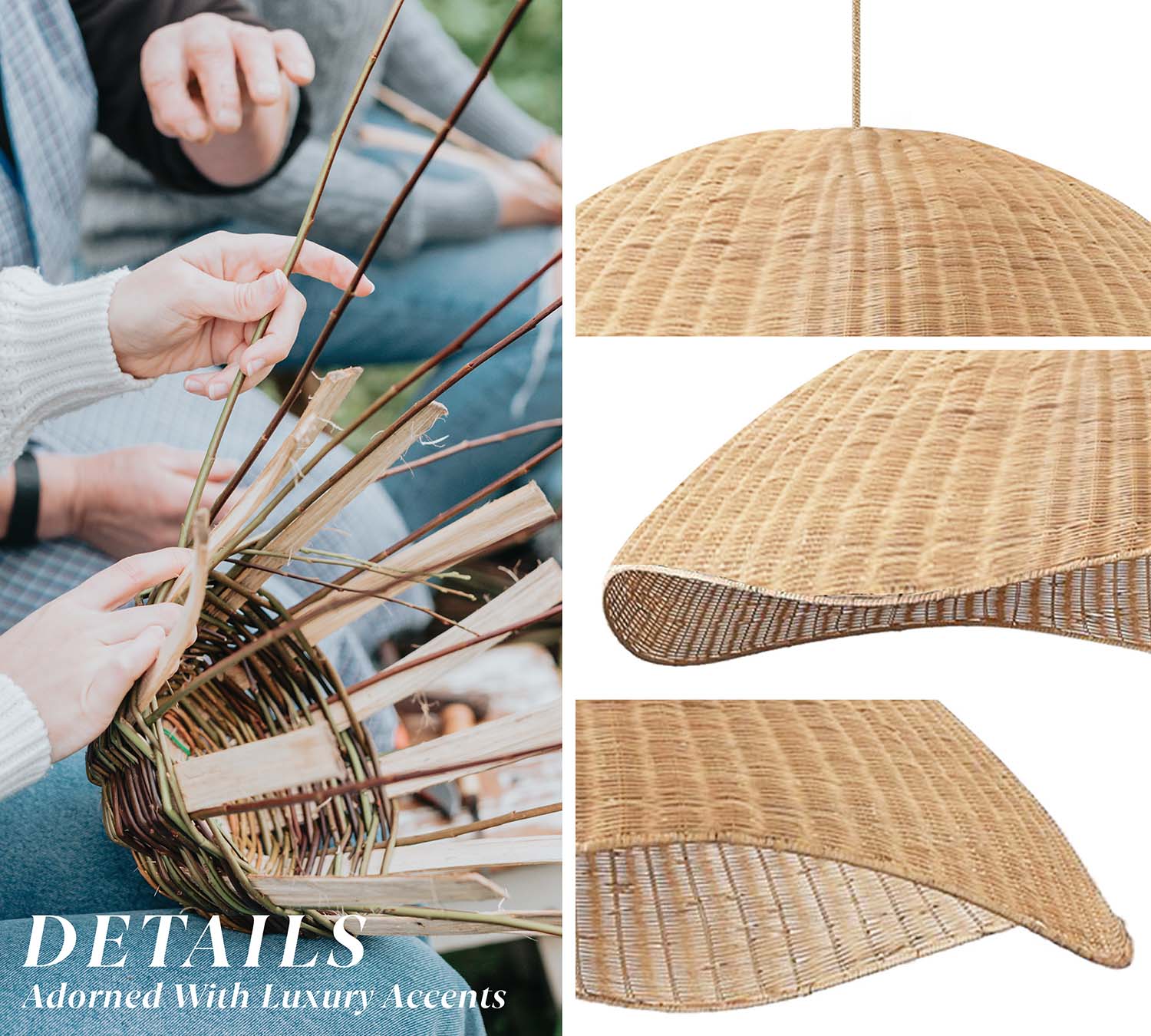 Nana Vermiculate Rattan Pendant Light