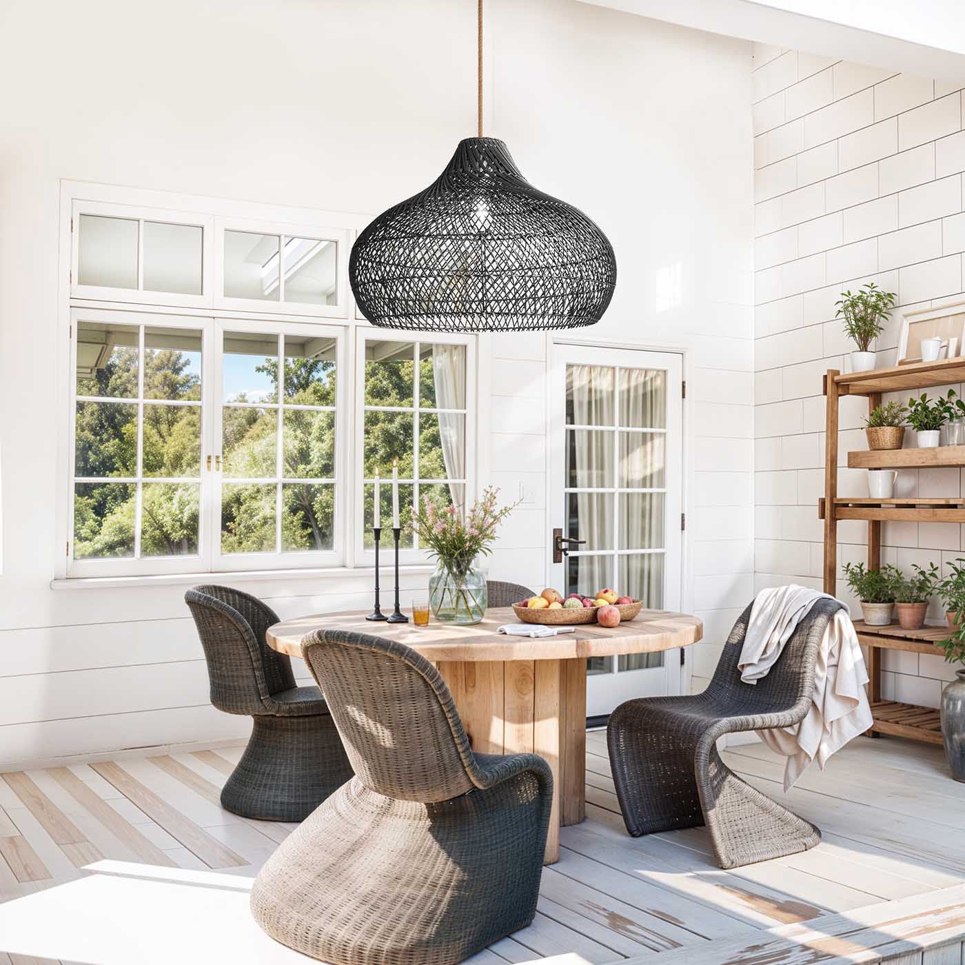 Outdoor Latigo Rattan Pendant Light