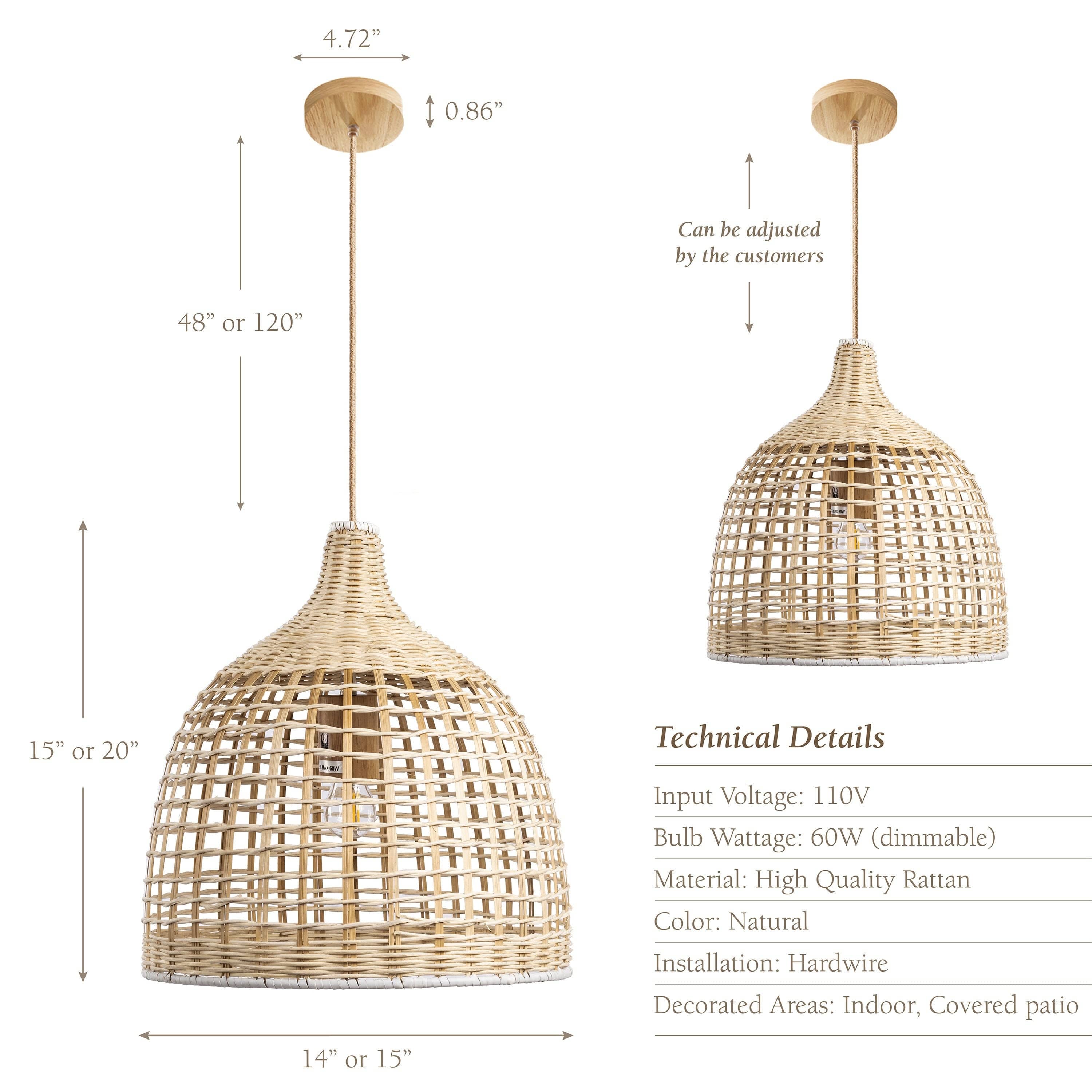 Abandon Lace Rattan Light Pendant - Bamboo Pendant Light, Boho Lamp, Rattan Furniture, Patio Pendant Light, Farmhouse, Bohemian Lampshade